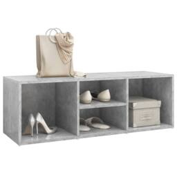Berkfield Home Shoe Storage Bench Concrete Grey 105x35x35 cm Engineered Wood - Size: 105 x 35 x 35 cm