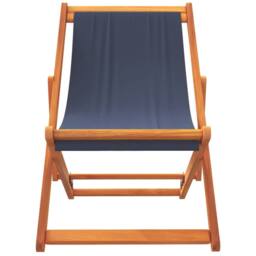 Berkfield Home Folding Beach Chairs 2 pcs Blue Fabric - thumbnail 4