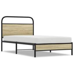 Berkfield Home Bed Frame without Mattress 100x190 cm Sonoma Oak Engineered Wood in Brown - thumbnail 1