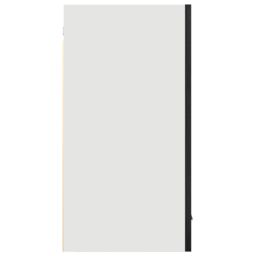 Berkfield Home Black Oak Hanging Glass Cabinet 80x31x60 cm Made from Engineered Wood - Size: 80 x 31 x 60 cm - thumbnail 8