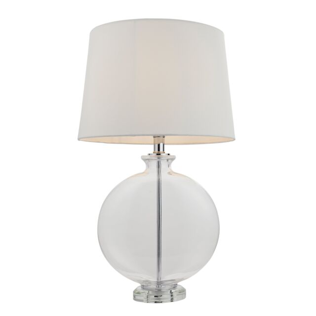 Loops Table Lamp - Clear Glass & Nickel Plate - 60W E27 - Bedside Light Base & Shade in Metallics - image 1
