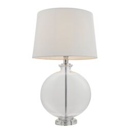 Loops Table Lamp - Clear Glass & Nickel Plate - 60W E27 - Bedside Light Base & Shade in Metallics - thumbnail 1