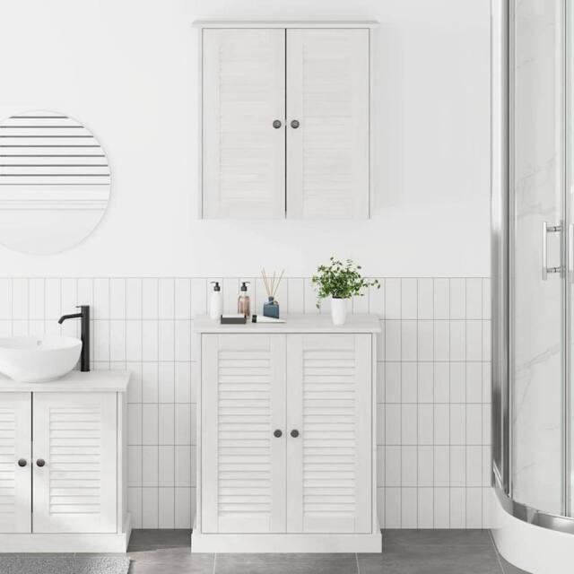 Berkfield Home Bathroom Furniture Set with Shelf with Storage with Door 2 pcs Br… in White - image 1