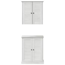 Berkfield Home Bathroom Furniture Set with Shelf with Storage with Door 2 pcs Br… in White - thumbnail 7