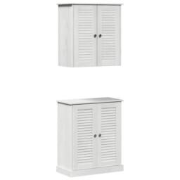 Berkfield Home Bathroom Furniture Set with Shelf with Storage with Door 2 pcs Br… in White - thumbnail 2