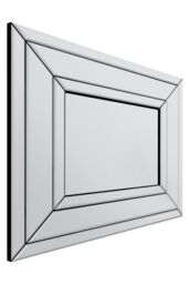 MirrorOutlet Langley All Glass Modern Bevelled Mirror 68 x 58CM in Silver - Size: 1 Pack - thumbnail 6