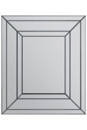 MirrorOutlet Langley All Glass Modern Bevelled Mirror 68 x 58CM in Silver - Size: 1 Pack - thumbnail 3