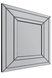 MirrorOutlet Langley All Glass Modern Bevelled Mirror 68 x 58CM in Silver - Size: 1 Pack - thumbnail 4