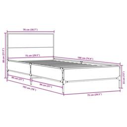 Berkfield Home Durable Bed Frame without Mattress Sonoma Oak 75x190 cm Small Single in Light Oak - thumbnail 9