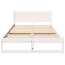 Berkfield Home Bed Frame White Wood 120 x 200 cm Durable Minimalist Bed Frame - thumbnail 6