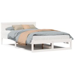 Berkfield Home Bed Frame White Wood 120 x 200 cm Durable Minimalist Bed Frame - thumbnail 4