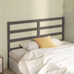 Berkfield Home Bed Headboard Grey 126x4x100 cm Solid Wood Pine - Size: 126 x 4 x 100 cm - thumbnail 3