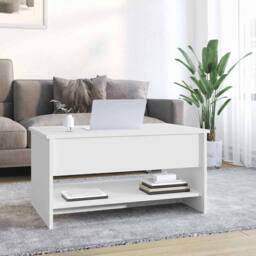 Berkfield Home Modern Coffee Table White 80x50x40 cm Engineered Wood - Size: 80 x 50 x 40 cm - thumbnail 1