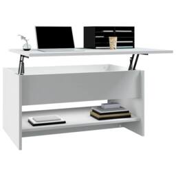 Berkfield Home Modern Coffee Table White 80x50x40 cm Engineered Wood - Size: 80 x 50 x 40 cm - thumbnail 4