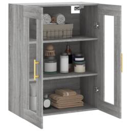Berkfield Home Wall Mounted Cabinet Grey Sonoma 69.5x34x90 cm - thumbnail 5
