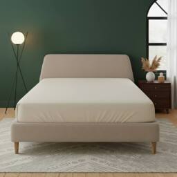 Snug City Flannelette Fitted Sheet Extra Deep 40cm Skirt Soft Brushed Cotton in Cream - Size: Super King