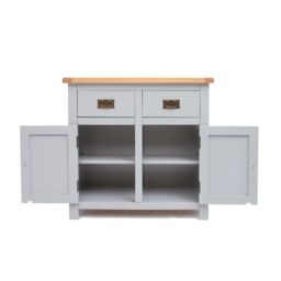 Cabinet Bits Argenta Light Grey 2 Drawer 2 Door Sideboard Brass Drop Handle - thumbnail 5