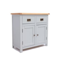 Cabinet Bits Argenta Light Grey 2 Drawer 2 Door Sideboard Brass Drop Handle - thumbnail 3