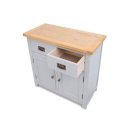 Cabinet Bits Argenta Light Grey 2 Drawer 2 Door Sideboard Brass Drop Handle - thumbnail 6