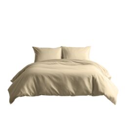 Snug City Luxury 200TC Duvet Cover & Pillowcase/s Set Bed Linen in Cream - Size: King - thumbnail 2