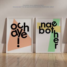 Artery8 Wall Art Print Pack of 3 A4 Scottish Slang Words Typography Awrite Pal Och Aye Nae Bother Geometric Bright Pastel Colour Living Room s Set - thumbnail 6