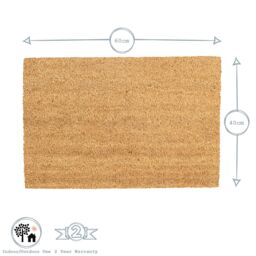 Nicola Spring Coir Door Mats - 60 x 40cm - Set of 2 in Brown - Size: 40 cm x 60 cm - thumbnail 3