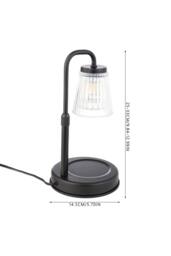 H&O Direct Height Adjustable Dimming Candle Warmer Lamp in Black - thumbnail 3