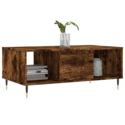 Berkfield Home Coffee Table Smoked Oak 90x50x36.5 cm Engineered Wood in Brown - thumbnail 3