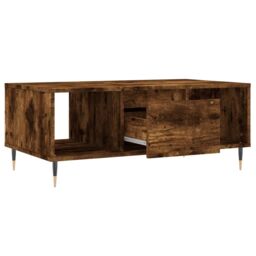 Berkfield Home Coffee Table Smoked Oak 90x50x36.5 cm Engineered Wood in Brown - thumbnail 6