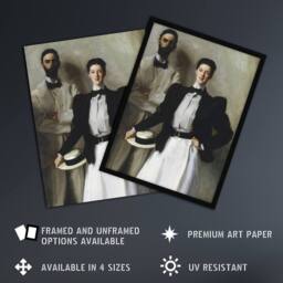 Artery8 Mr & Mrs Stokes Portrait Sargent Framed Wall Art Print - Size: A4 - thumbnail 2