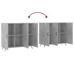 Berkfield Home Sideboard Concrete Grey 90x34x80 cm Engineered Wood - Size: 90 x 34 x 80 cm - thumbnail 9