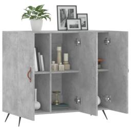 Berkfield Home Sideboard Concrete Grey 90x34x80 cm Engineered Wood - Size: 90 x 34 x 80 cm - thumbnail 4