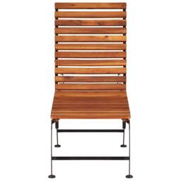 Berkfield Home Sun Lounger with Steel Legs Solid Acacia Wood in Brown - thumbnail 2