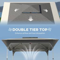 OUTSUNNY 3.5 x 3.5 m Pop Up Gazebo, UPF50+ One-Touch Party Tent in Dark Grey - Size: 3.5m - thumbnail 6