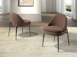 Angel Cerda Dark-Brown Fabric Dining Chair in Brown - thumbnail 3