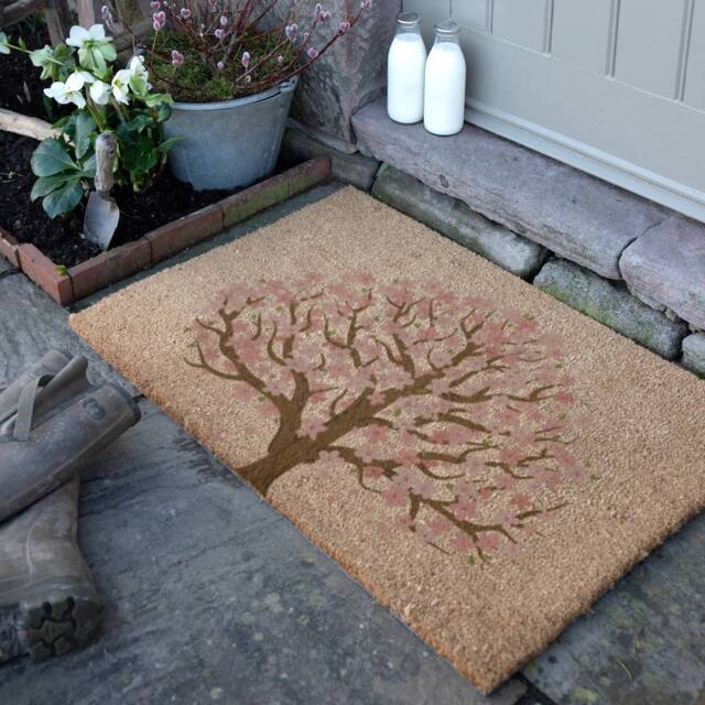 Artsy Mats Blossom Tree of Life Coir Doormat in Brown - Size: 40 cm x 60 cm - image 1