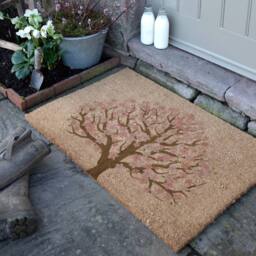 Artsy Mats Blossom Tree of Life Coir Doormat in Brown - Size: 40 cm x 60 cm