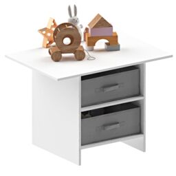 Xample Kids Table & 2 Chairs Set Storage Children Learning Dining Activity Furniture in Grey - thumbnail 5