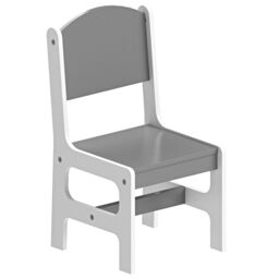 Xample Kids Table & 2 Chairs Set Storage Children Learning Dining Activity Furniture in Grey - thumbnail 4