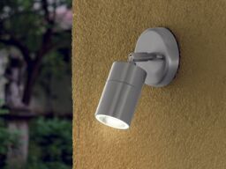 Loops IP44 Outdoor Wall Light Stainless Steel 1 x 5W GU10 Bulb Adjustable Porch Lamp in Metallics - thumbnail 3