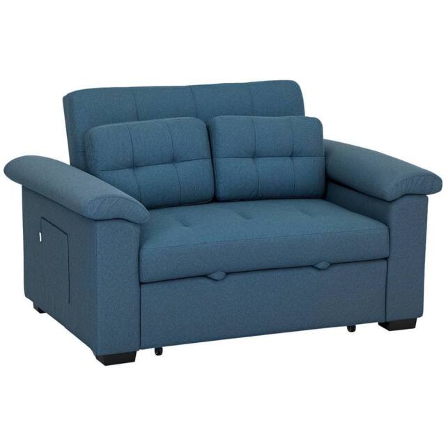 FORGEVIO Click Clack Sofa Bed 2 Seater Sofa Bed for Living Room Blue - Size: 0.6m2 - image 1