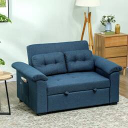 FORGEVIO Click Clack Sofa Bed 2 Seater Sofa Bed for Living Room Blue - Size: 0.6m2 - thumbnail 3