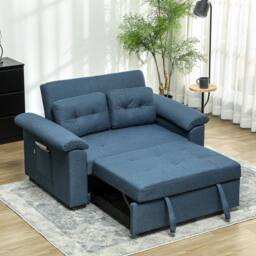 FORGEVIO Click Clack Sofa Bed 2 Seater Sofa Bed for Living Room Blue - Size: 0.6m2 - thumbnail 6