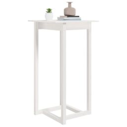 Berkfield Home Bar Table White 60x60x110 cm Solid Wood Pine - Size: 60 x 60 x 110 cm - thumbnail 5