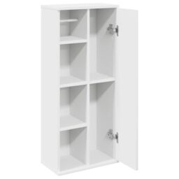Berkfield Home Bathroom Cabinet with Roll Holder White 39x22x90 cm - Size: 39 x 22 x 90 cm - thumbnail 5