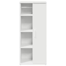 Berkfield Home Bathroom Cabinet with Roll Holder White 39x22x90 cm - Size: 39 x 22 x 90 cm - thumbnail 4