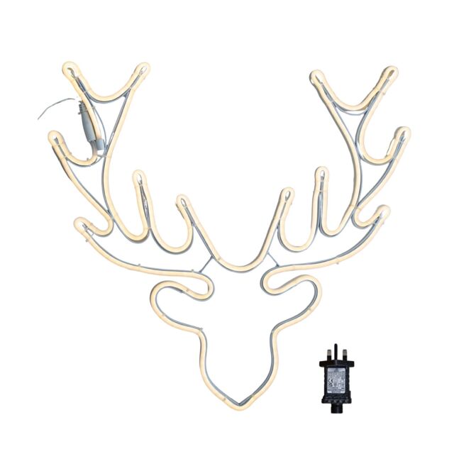 Samuel Alexander 58cm Light up Neon Flex Christmas Reindeer Head with Warm White LEDs - image 1