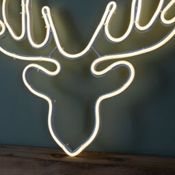 Samuel Alexander 58cm Light up Neon Flex Christmas Reindeer Head with Warm White LEDs - thumbnail 7