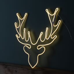 Samuel Alexander 58cm Light up Neon Flex Christmas Reindeer Head with Warm White LEDs - thumbnail 4