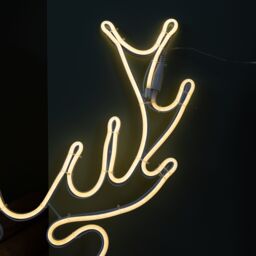 Samuel Alexander 58cm Light up Neon Flex Christmas Reindeer Head with Warm White LEDs - thumbnail 5